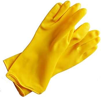 Gloves MEDIUM DISH Yellow Rubber 1EA