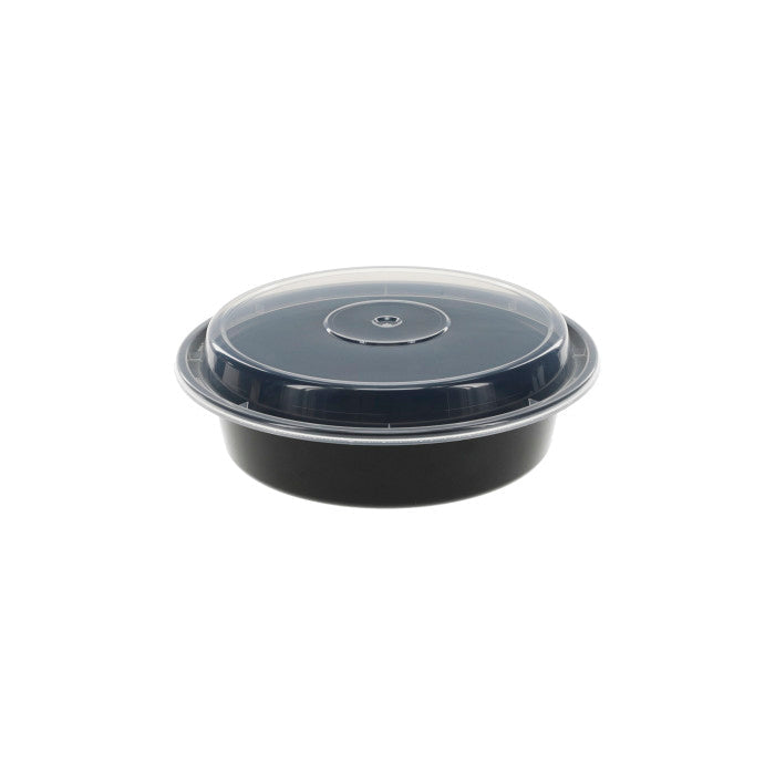 24OZ Black Round Container W LID 150EA