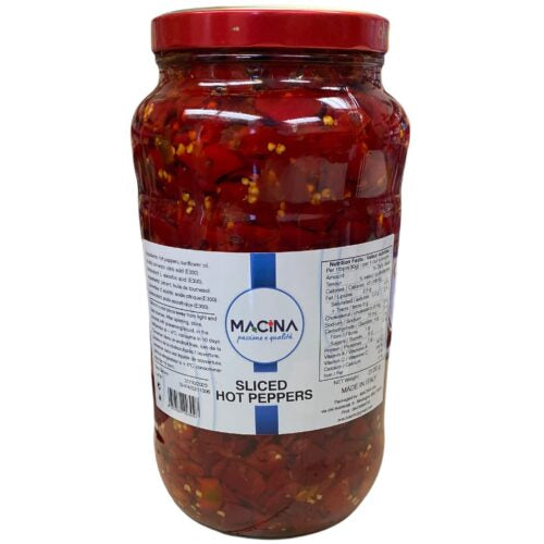 Bomba Sliced Chilli Peppers in Sunflower Oil MACINA 3.1KG