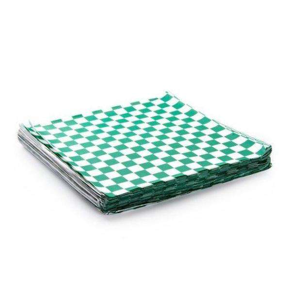 Basket Liner Green Checkered Paper 12x12in 1000EA