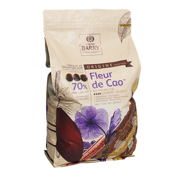 Chocolate Pistoles Fleur De Cao 70% CACAO BARRY 5KG — Eccolo Foods