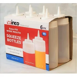 Squeeze Bottle 32OZ Wide Mouth WINCO 6PK