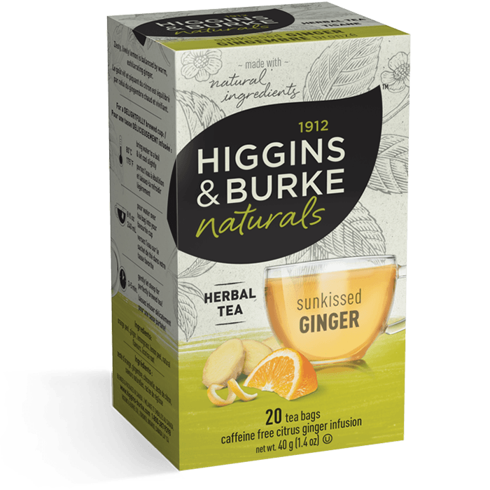 Tea Lemon Ginger Herbal HIGGINS AND BURKE 20EA