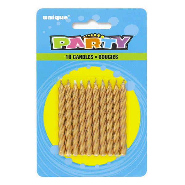 Birthday Candles Spiral GOLD 10EA