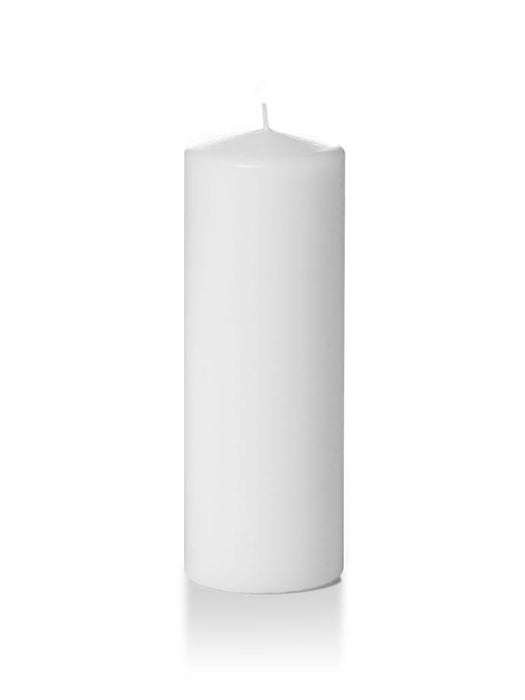 Pillar Candle White 2.8x8IN YUMMI 4x3EA