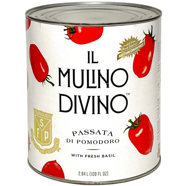 Tomato PASSATA with basil IL MULINO DIVINO 6x100OZ