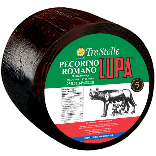 Pecorino 'Romano black wax Lupa Wheel 1x4.25kg